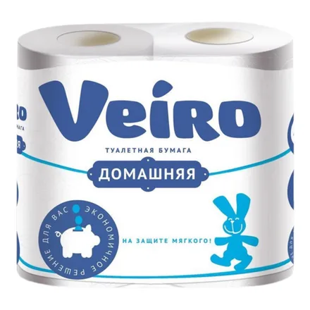Туалетная бумага Виеро Домашняя 2-хсл. 4 рулона