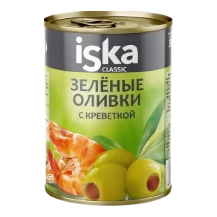 Зеленые оливки Иска с креветкой/с лососем 300мл