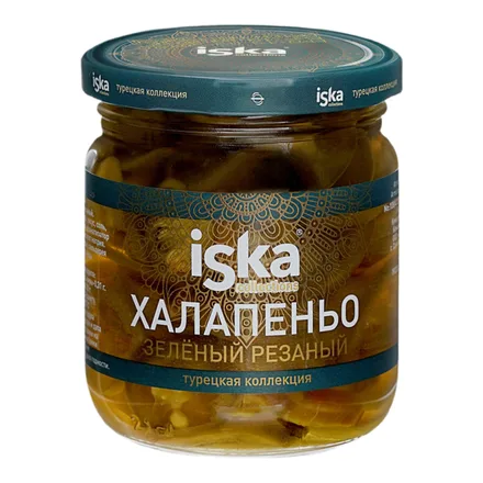 Перец халапеньо зеленый резаный Иска 210мл