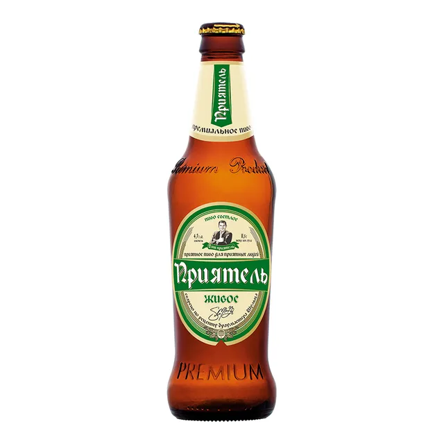 Пиво Приятель Живое св. 4,7% ст. 0,45л