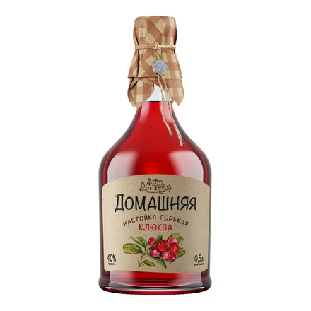 Настойка горькая ДОМАШНЯЯ Клюква Питейный Дом 40% 0,5л (Россия)
