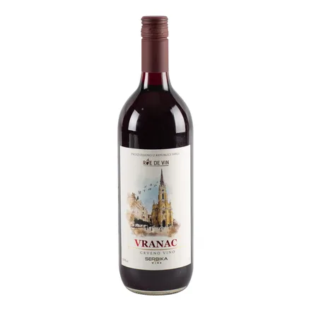 Вино Рю Де Вин Вранац кр.п/сл.10,5-12,5% 1л