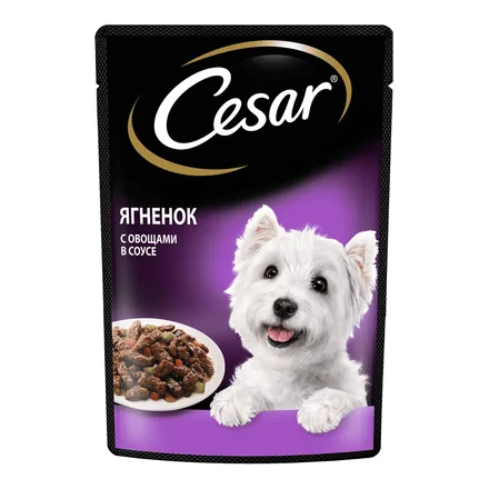 Корм для собак Цезарь ягнёнок с овощами 85г