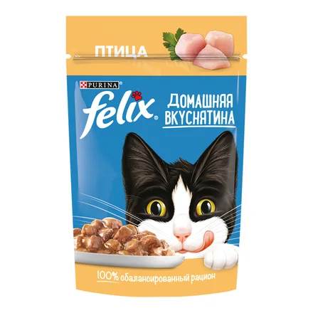 Корм для кошек Феликс Домашняя вкуснятина птица 75г
