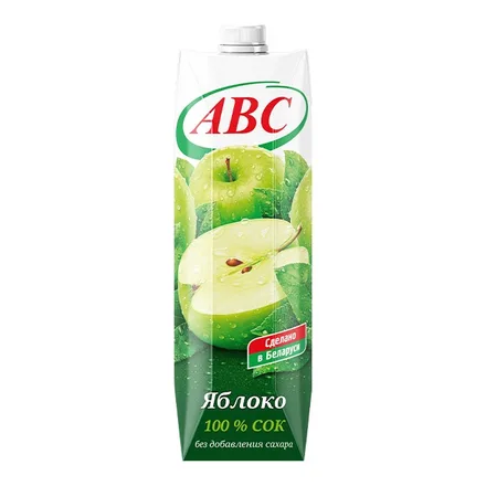 Сок "АВС" яблочный 100% 1л