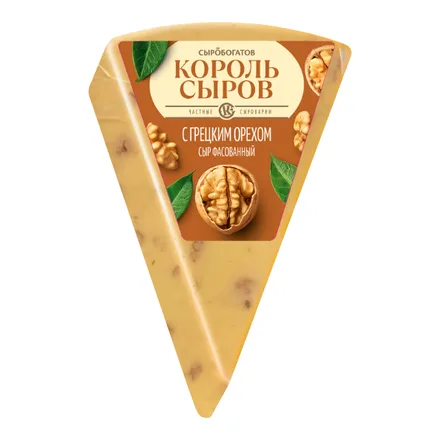 Сыр п/тв "Король сыров" с грецким орехом 180 гр
