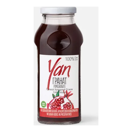 Сок "YAN" Гранатовый прямого отжима 0.25л