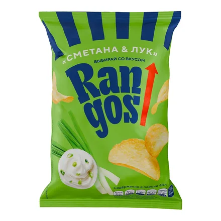Чипсы картофельные "Rangos" со вкусом "Сметана и лук" 120г (Беларусь)