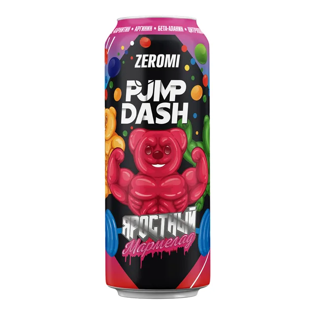 ZEROMI напиток б/алк газир "PUMP DASH" СО ВКУСОМ МАРМЕЛАД 0,45л*12шт