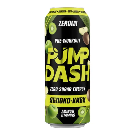 ZEROMI напиток б/алк газир "PUMP DASH" СО ВКУСОМ ЯБЛОКО-КИВИ 0,45л*12шт