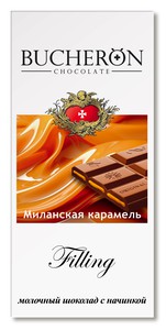 Шоколад молочный BUCHERON Filling с начинкой миланская карамель 85г