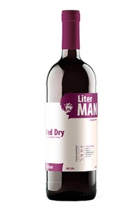 Вино ЛитерМан Саперави кр.сух.12,5% 1л