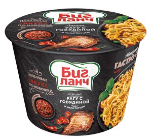 Лапша БигЛанч с говядиной и грибами 90г