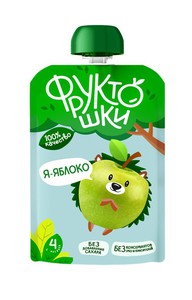Пюре яблочное натуральное для питания детей раннего возраста, 90гр