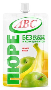 Пюре "ABC" яблочно-банановое 200г дой/пак