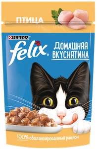 Корм для кошек Феликс Домашняя вкуснятина птица 75г