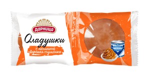 Оладушки с начинкой вареная сгущенка 100г