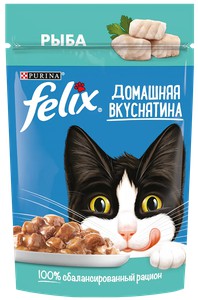 Корм для кошек Феликс Домашняя вкуснятина рыба 75г