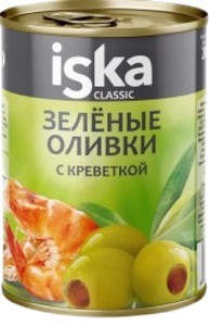 Зеленые оливки Иска с креветкой/с лососем 300мл