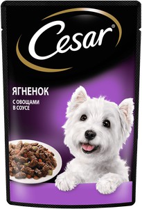 Корм для собак Цезарь ягнёнок с овощами 85г