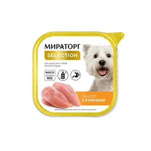 Корм для взрослых собак мелких пород Мираторг паштет с курочкой 100 гр