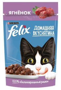Корм для кошек Феликс Домашняя вкуснятина ягненок 75г