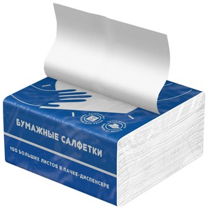 Салфетки в диспенсере 100шт 2сл