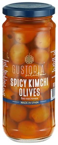 Оливки острые "Gustoria" Кимчи  б/к 358 мл