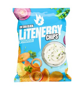 Чипсы "LIT ENERGY" картофельные со вкусом сметаны и лука 120г