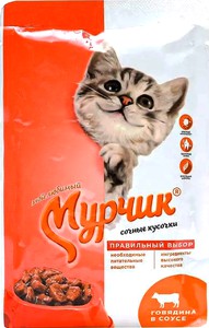 Корм для кошек Мурчик с говядиной 75г