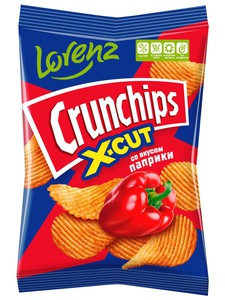 Чипсы рифленые «Crunchips. X-Cut» со вкусом паприки 130г