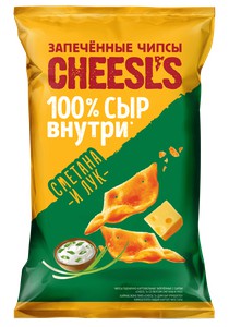 Чипсы пшенично-картофельные "CHEESL`S" со вкусом сметаны и лука 100г
