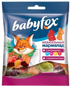 Жевательный мармелад Babyfox c витаминами ассорти вкусов 30г