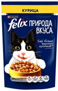 Корм для кошек Феликс Природа вкуса курица 75г