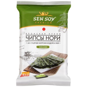 Чипсы Нори "Сэн Сой Васаби" из морской капусты 4,5 гр