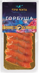 Горбуша соленая ломтики Три Кита в/у 100г