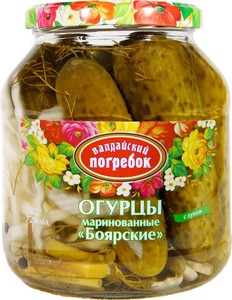 Огурцы "Боярские" маринованные с луком 720мл