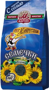 Семечки От Мартина Отборные с Морской Солью жареные 100г
