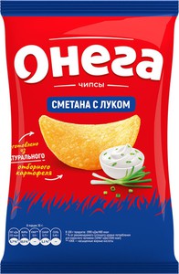 Чипсы "Онега" со вкусом сметаны с луком 67г