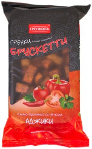 Гренки "Гренковъ" Брускетти ржано-пшеничные чеснок/аджика 100г