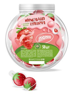 Мармелад Клубничка с джемом внутри 10 гр