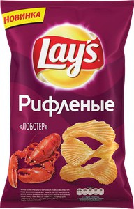 Чипсы Лейз Рифленые Лобстер 140г