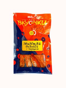 Минтай "Вкусочки" рваный с перцем 70 гр