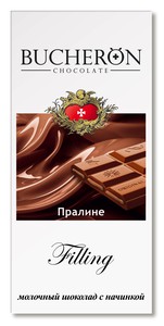 Шоколад молочный BUCHERON Filling с начинкой пралине 85г