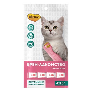 Лакомство для кошек Мнямс Кремс тунцом Кацуо (4х15г) 60 гр