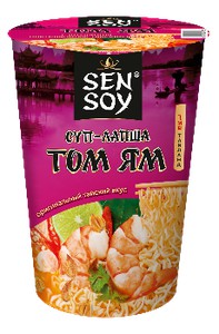 Лапша "Сэн Сой" Том Ям со вкусом креветки  стакан 65г