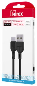 Кабель MIREX USB 2.0 AM-Type-C 1м 2.4 A быстрая зарядка