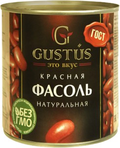 Фасоль красная натуральная Густус ж/б 400г