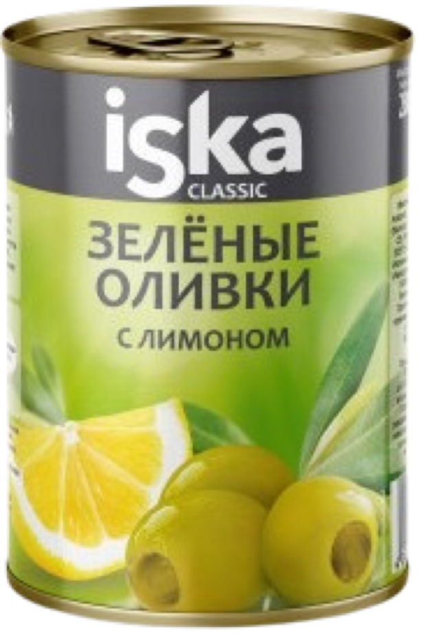 Зеленые оливки Иска с лимоном 300мл