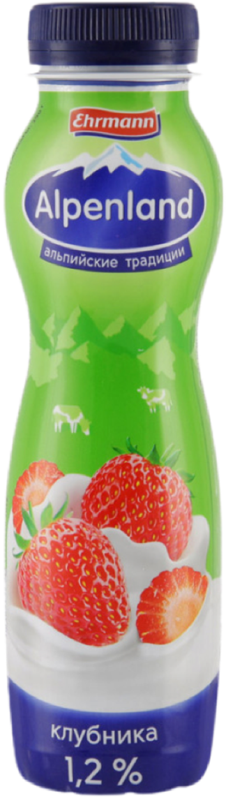 Напиток йогуртный Альпенлэнд питьевой с клубникой 1,2 % бзмж 290г